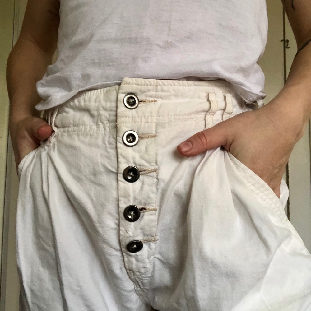 Free people cotton pants w utility detail